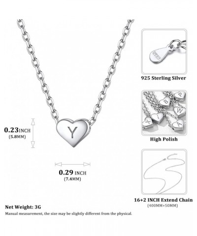 925 Sterling Silver Heart Initial Necklaces for Women Girls-Dainty Personalized Heart Pendant Letter Alphabet Necklace for Wo...