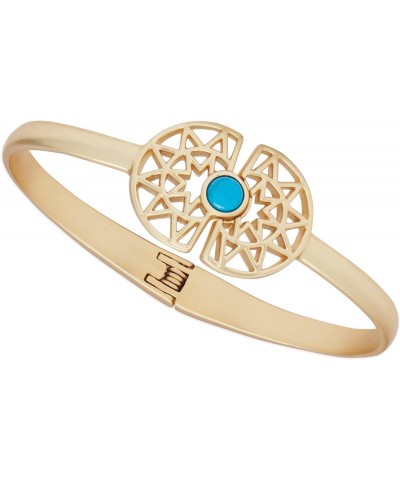 Turquoise Sunray Hinge Cuff, Gold, One Size $17.52 Bracelets