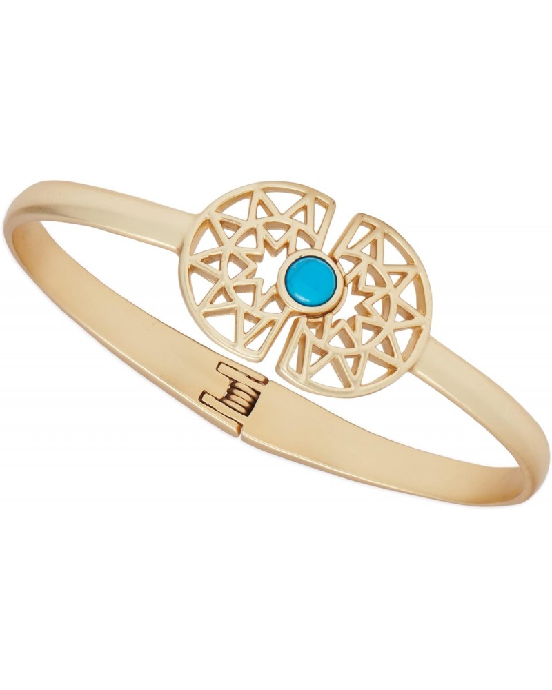 Turquoise Sunray Hinge Cuff, Gold, One Size $17.52 Bracelets