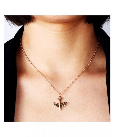 Bohemia Airplane Necklace Choker Gold Aircraft Pendant Necklace Flight Attendant Necklace Chain Minimalist Jet Plane Necklace...