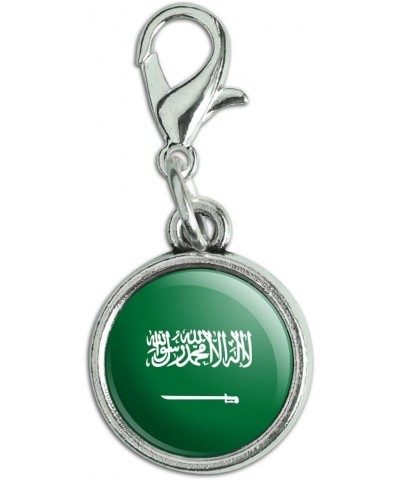 Antiqued Bracelet Pendant Zipper Pull Charm with Lobster Clasp Country National Flag O-S Saudi Arabia National Country Flag $...