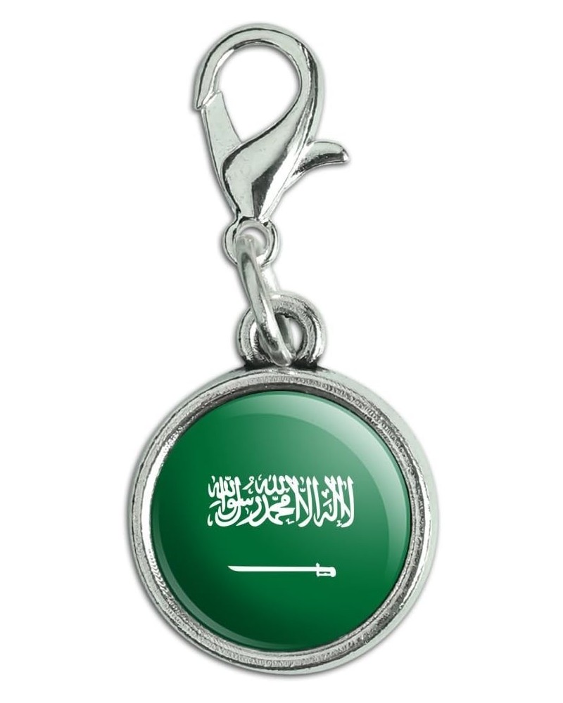 Antiqued Bracelet Pendant Zipper Pull Charm with Lobster Clasp Country National Flag O-S Saudi Arabia National Country Flag $...