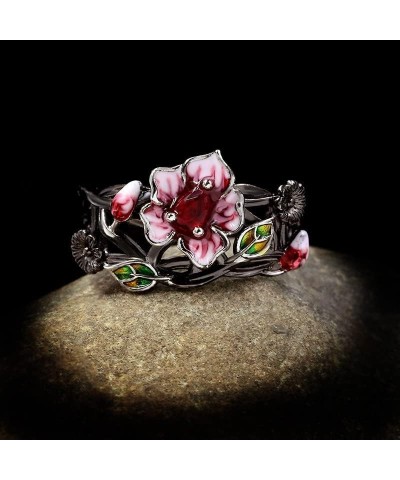 Punk Gothic Vintage Rings for Girls Boys Pink Ring for Women Ring Pink Ring Chunky Statement Hollow Bohemian Boho Vintage Blo...