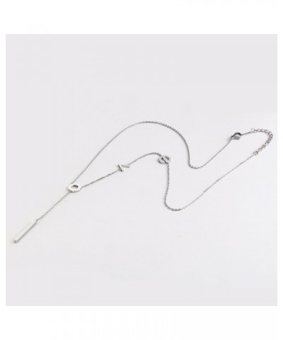 Women's Stainless Steel Love Y Shaped Necklace Circle Lariat Necklace (nl005577) Silver $9.00 Necklaces