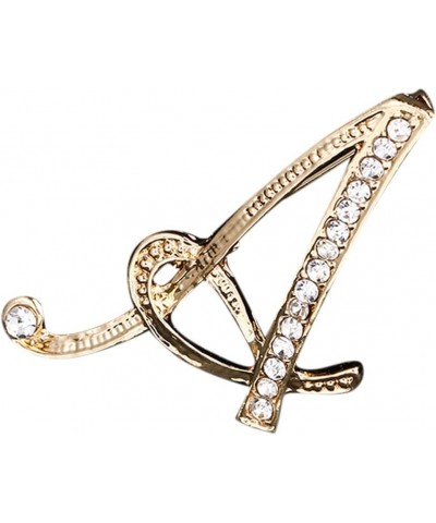 Temperament Fashion Elegant 26 Initial Rhinestone Brooch for Women Gold Brooch for Women A Z 26 Name Plate A $6.47 Brooches &...