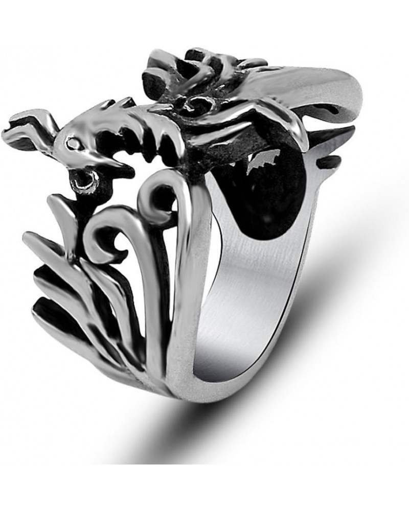 Jewelry Titanium Steel Retro Maya Phoenix Bird Ring For Women's Rings $10.63 Rings