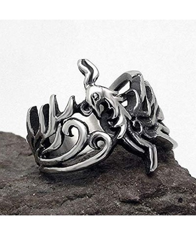 Jewelry Titanium Steel Retro Maya Phoenix Bird Ring For Women's Rings $10.63 Rings