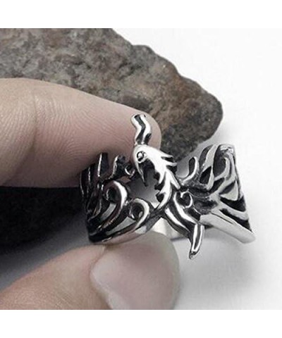 Jewelry Titanium Steel Retro Maya Phoenix Bird Ring For Women's Rings $10.63 Rings