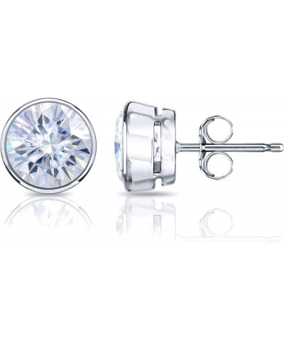 14k Gold Round Moissanite Stud Earrings (1 to 7ct TGW, G-H) Bezel-set, Push-Back White Gold 2.0 carats $223.48 Earrings