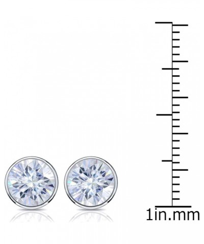 14k Gold Round Moissanite Stud Earrings (1 to 7ct TGW, G-H) Bezel-set, Push-Back White Gold 2.0 carats $223.48 Earrings