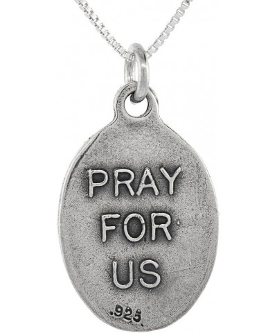 Sterling Silver Resurrection of Jesus Medal Necklace Oxidized finish Oval 1.8mm Chain 18-inch $18.98 Necklaces