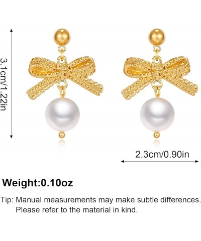 Gold Bow Stud Earrings for Women Fashion Jewelry Gift gold-6 $8.66 Earrings