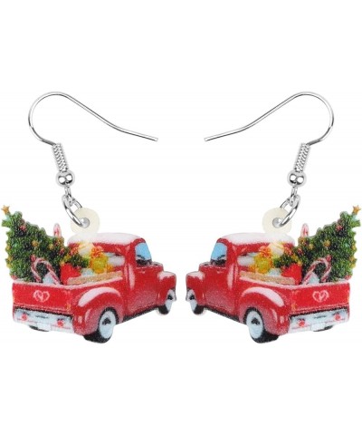 Acrylic Christmas Truck Tree Garland Earrings Drop Dangle Jewelry For Women Kids Teens Festival Gifts Red $7.14 Earrings