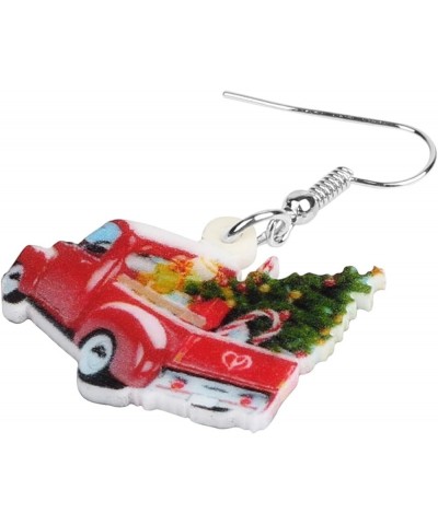 Acrylic Christmas Truck Tree Garland Earrings Drop Dangle Jewelry For Women Kids Teens Festival Gifts Red $7.14 Earrings