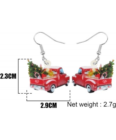 Acrylic Christmas Truck Tree Garland Earrings Drop Dangle Jewelry For Women Kids Teens Festival Gifts Red $7.14 Earrings