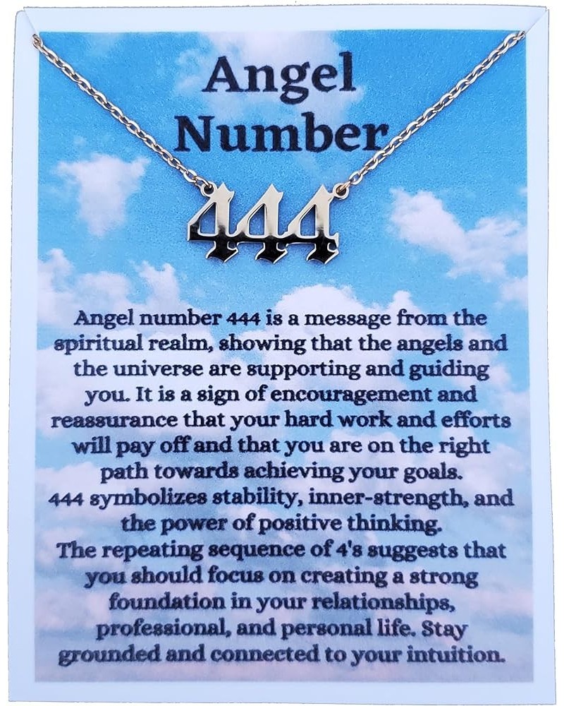 Angel Number Necklace Gold or Silver 111 222 333 444 555 666 777 888 999 444 Silver $11.26 Necklaces