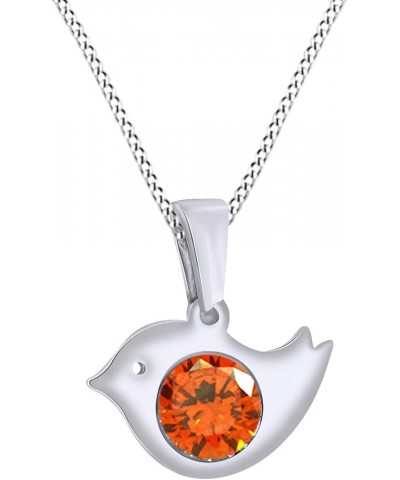 14K Gold Over Sterling Silver Bird Pendant Necklace Citrine white-gold-plated-silver $25.95 Necklaces