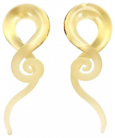 2 Pcs Glass Spiral Ear Plugs Tapers Expander Tunnels Ear Piercing Jewelry 14mm (9/16"), Gold $8.66 Body Jewelry