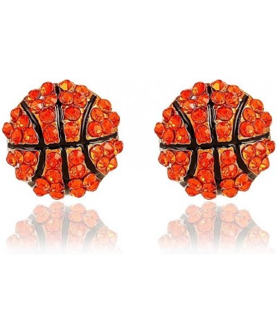 Classic Rhinestone Stud Sports Earrings Basketball Baseball Volleyball Football Soccer Earrings for Women Basketball $5.44 Ea...