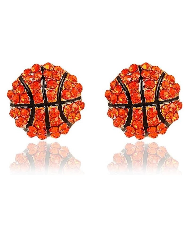 Classic Rhinestone Stud Sports Earrings Basketball Baseball Volleyball Football Soccer Earrings for Women Basketball $5.44 Ea...