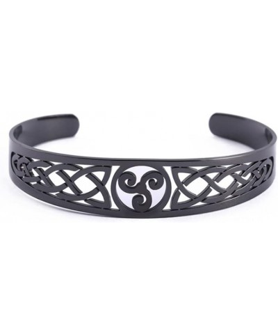 Stainless Steel Celtic Bracelet - Viking Bangle with Triskelion Black $9.50 Bracelets