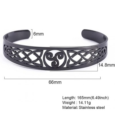 Stainless Steel Celtic Bracelet - Viking Bangle with Triskelion Black $9.50 Bracelets