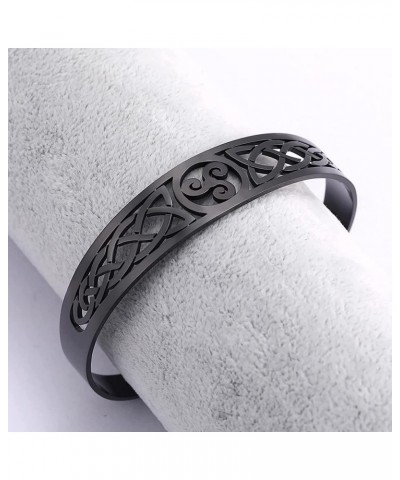 Stainless Steel Celtic Bracelet - Viking Bangle with Triskelion Black $9.50 Bracelets