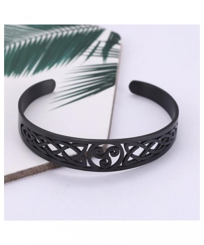 Stainless Steel Celtic Bracelet - Viking Bangle with Triskelion Black $9.50 Bracelets