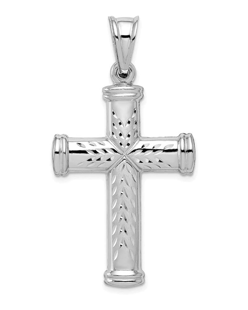 925 Sterling Silver Rhodium-plated Diamond cut Reversible Cross Pendant for Women (L- 48 mm W- 25 mm) $28.02 Pendants