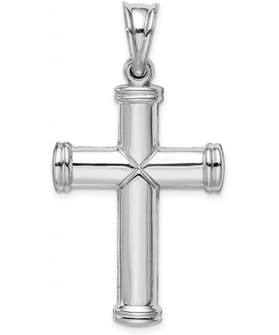 925 Sterling Silver Rhodium-plated Diamond cut Reversible Cross Pendant for Women (L- 48 mm W- 25 mm) $28.02 Pendants