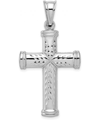 925 Sterling Silver Rhodium-plated Diamond cut Reversible Cross Pendant for Women (L- 48 mm W- 25 mm) $28.02 Pendants