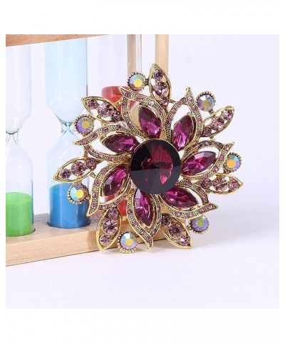 Rhinestone Brooch Pin for Women Girls Elegant Dress Accessories Wedding Christmas Birthday Jewelry Gift Flower Purple $10.79 ...