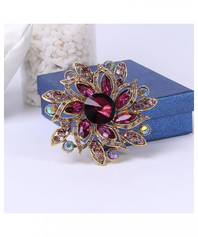 Rhinestone Brooch Pin for Women Girls Elegant Dress Accessories Wedding Christmas Birthday Jewelry Gift Flower Purple $10.79 ...