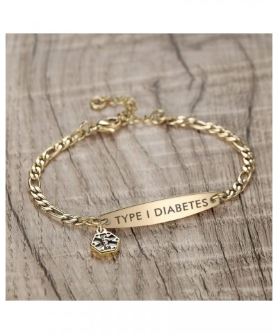 Medical id bracelets for women 7-8.5 inch Fashion Rose gold Medical alert ID bracelets Gold type 1 diabetes $14.49 Bracelets