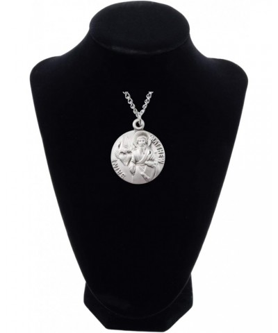 St Matthew Medal Pewter Pendant Necklace on 18 Inch Stainless Steel Chain $13.62 Necklaces