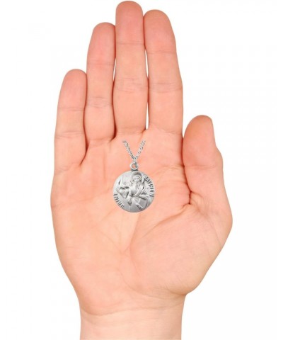 St Matthew Medal Pewter Pendant Necklace on 18 Inch Stainless Steel Chain $13.62 Necklaces