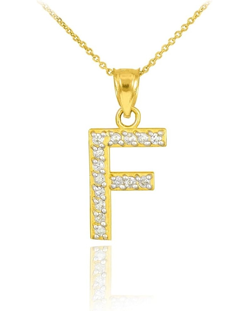 14k Yellow Gold Diamond-Studded Initial Letter Pendant Necklace, 16 F $89.99 Necklaces