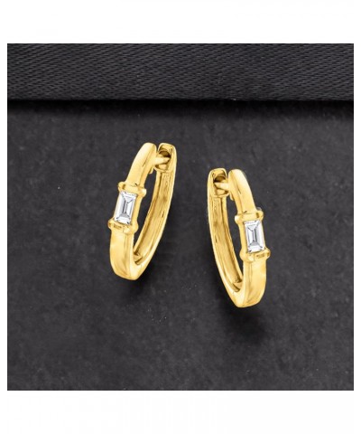 by Ross-Simons Baguette Diamond-Accented Huggie Hoop Earrings in 14kt Yellow Gold $120.00 Earrings