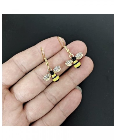 Cute Enamel Honeycomb Bee Pendant necklace earrings set,Unique Jewelry Gift for Women and Girls Bee earrings $12.94 Jewelry Sets