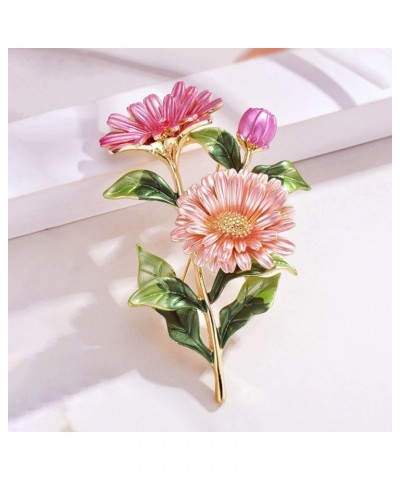 Brooch, Brooch Pin Chrysanthemum Bouquet Painted Jewelry Plated Long Lasting Brooch Clothes Decor Brooch Pin Yellow $6.23 Bro...