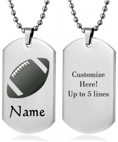 Personalized Sport Silhouette Customize Engrave Message Name Dog tag Necklace Pendant 24 inch Stainless Steel Chain Giftpouch...