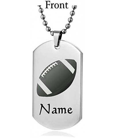 Personalized Sport Silhouette Customize Engrave Message Name Dog tag Necklace Pendant 24 inch Stainless Steel Chain Giftpouch...