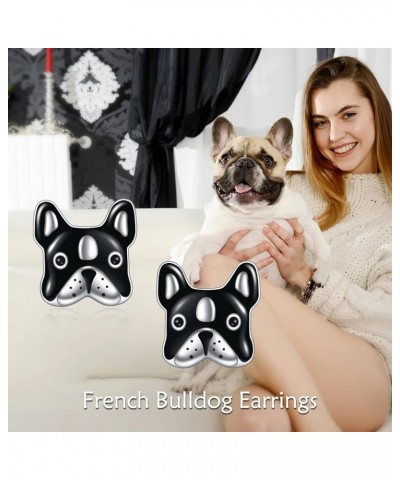 French Bulldog Earrings Stud 925 Sterling Silver Cute Animal Dog Jewelry Gifts for Women Girls Black French Bulldog $17.67 Ea...