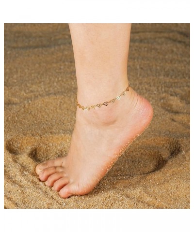 Solid 18K Over Gold Anklet for Women,Gold Anklets for Women Layered/Tennis/Paperclip Link/Herringbone/Evil Eye/Cuban/Mariner/...