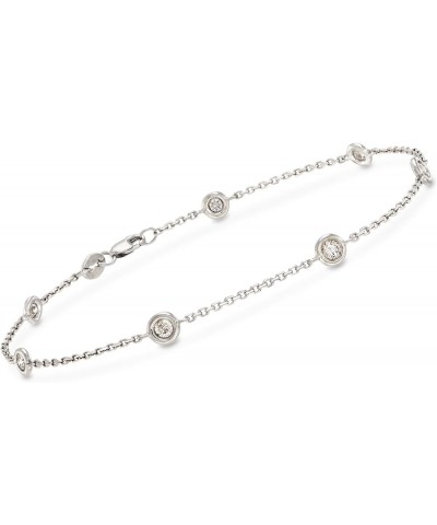 Bezel-Set Diamond Station Bracelet .50 ct. t.w. in White Gold 7.0 Inches $400.00 Bracelets