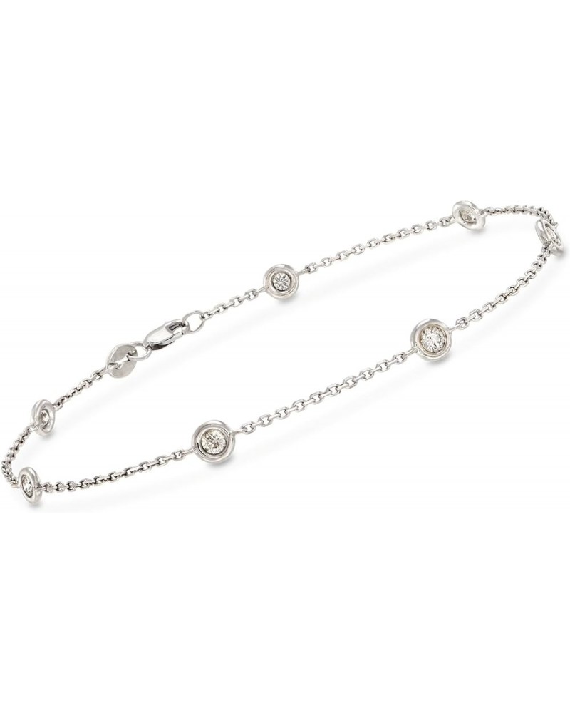 Bezel-Set Diamond Station Bracelet .50 ct. t.w. in White Gold 7.0 Inches $400.00 Bracelets