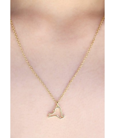 State Necklace 14K Gold-Dipped Pendant on Adjustable 16”-18” Chain NewYork $10.57 Necklaces