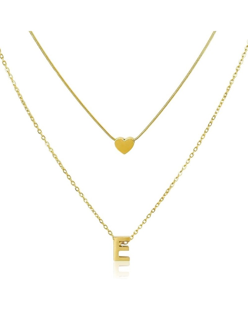 Gold Initial Necklace for Women Heart Necklace For Women Layered Necklace set 14K Gold Plated Necklace Girls Dainty Gold Name...