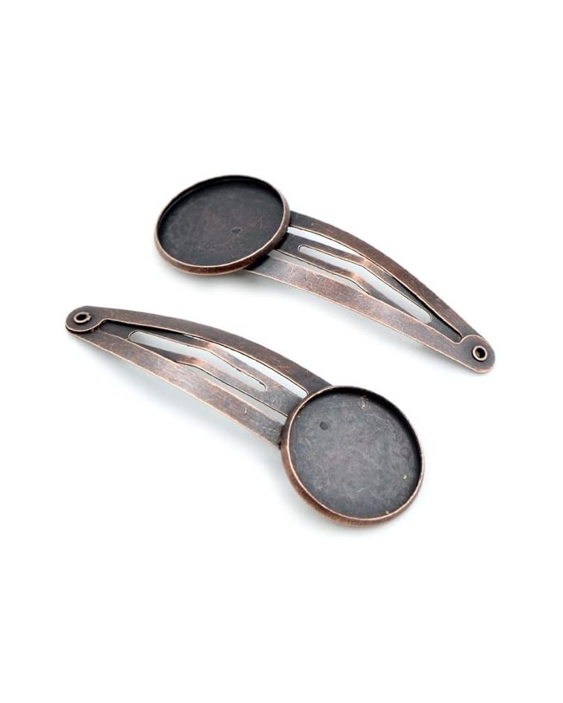 12mm 20mm 10pcs Rhodium Silver Plated Bronze Black Copper Material Hairpin Hair Clips Base Setting Cabochon Cameo (Color : Gu...