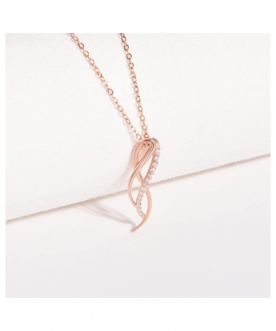 Necklace Gold Necklace for Women, Infinity Pendant Necklace 18K Love Forever Infinity Necklace with Dainty Diamond 5A Cubic Z...